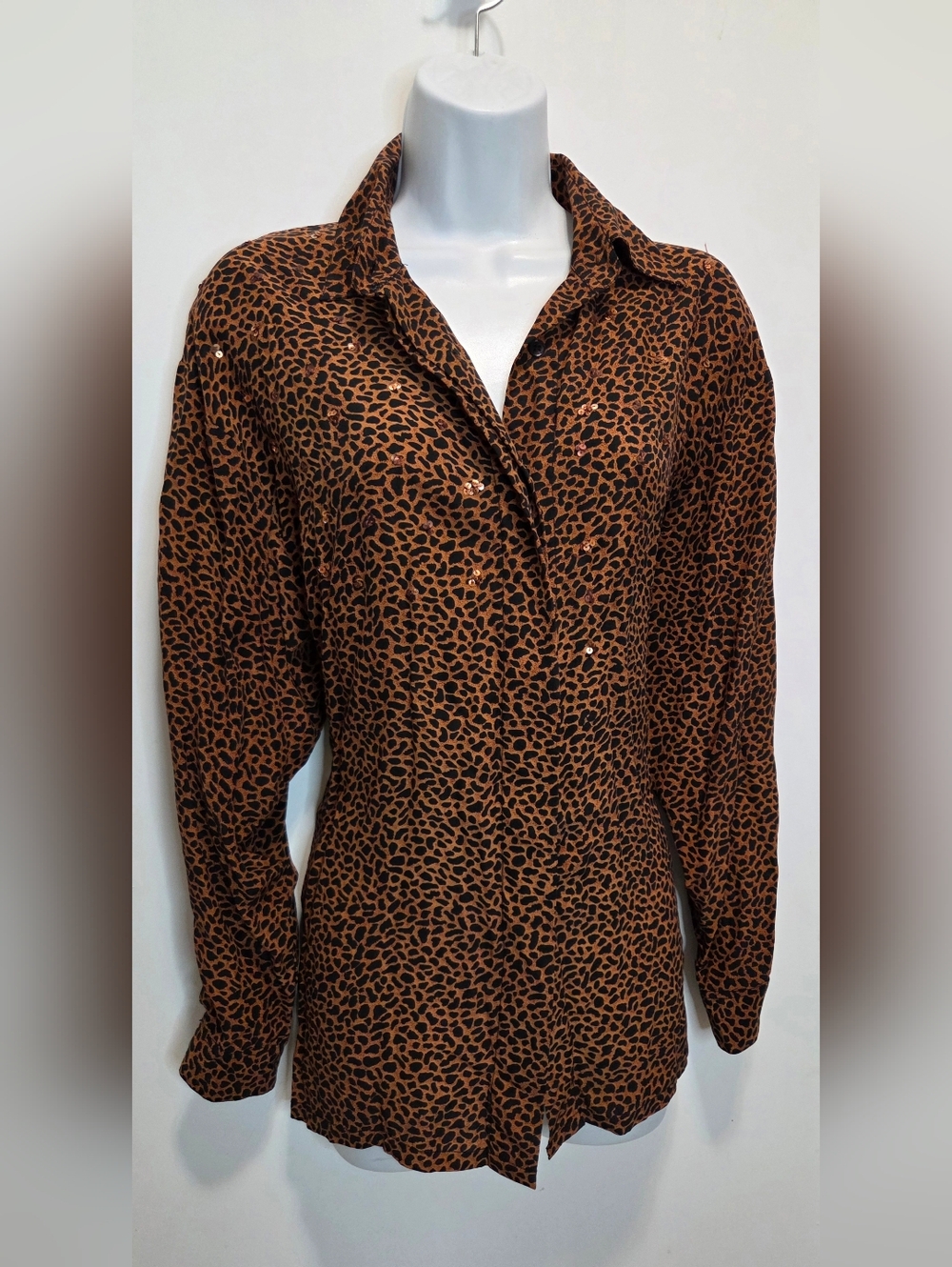 Gantos Brown Leopard Print Button-Down Shirt - Picture 5 of 9